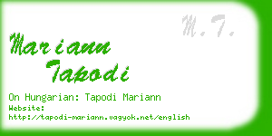 mariann tapodi business card